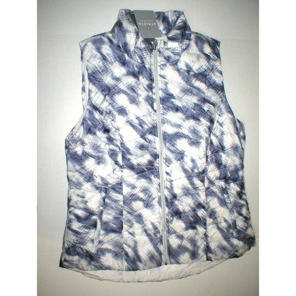 New $168 Athleta Womens White Gray Vest XXS Warm NWT 00 0 2 Featherdry 800 Fill - Picture 4 of 8